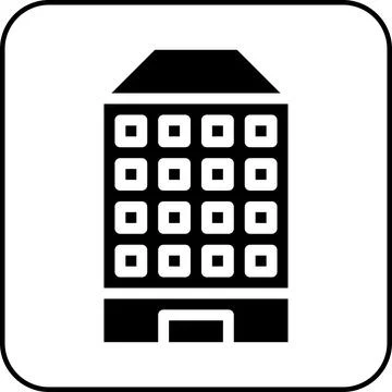 Building icon solid border black Illustrazione stock