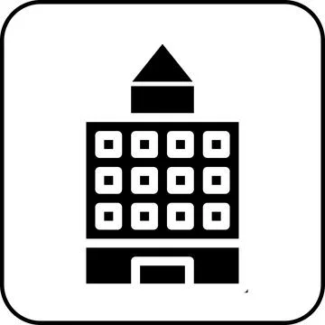 Building icon solid border black イラスト素材