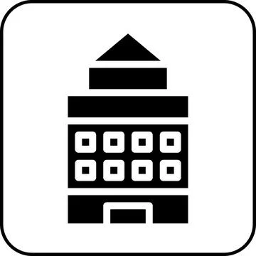 Building icon solid border black Stock Illustration