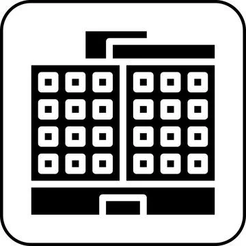 Building icon solid border black Illustrazione stock
