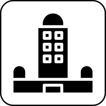 Building icon solid border black イラスト素材