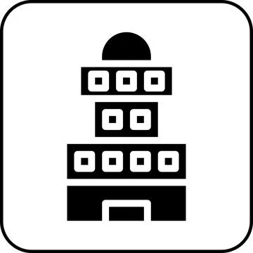 Building icon solid border black イラスト素材