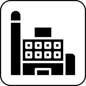 Building icon solid border black Stockillustratie