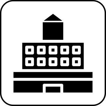 Building icon solid border black イラスト素材