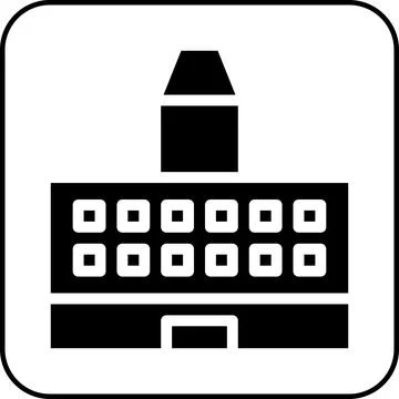 Building icon solid border black Ilustración de archivo