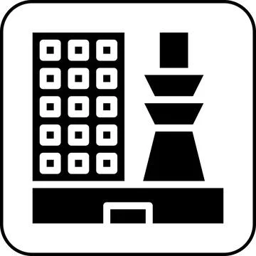Building icon solid border black Ilustración de archivo