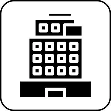 Building icon solid border black Ilustración de archivo