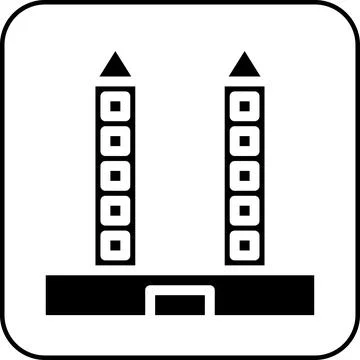 Building icon solid border black Stockillustratie