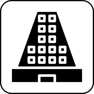 Building icon solid border black Stock Illustration