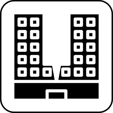 Building icon solid border black Ilustración de archivo