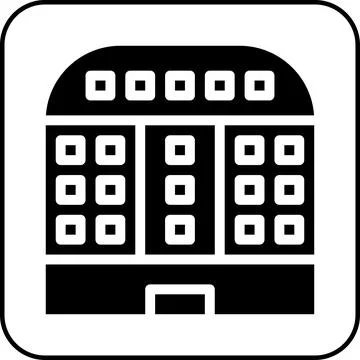 Building icon solid border black Illustrazione stock