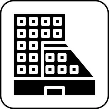 Building icon solid border black 스톡 일러스트