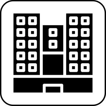 Building icon solid border black Stock Illustration