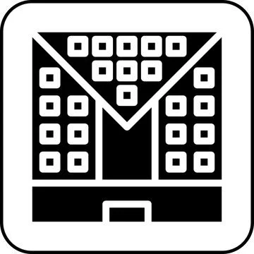 Building icon solid border black Ilustración de archivo