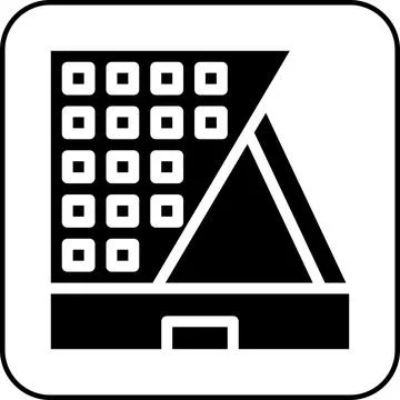 Building icon solid border black Stock Illustration