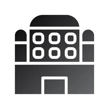 Building icon solid gradient black イラスト素材