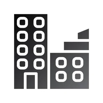 Building icon solid gradient black Stock Illustration