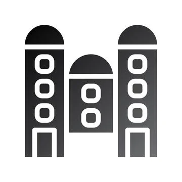 Building icon solid gradient black Ilustración de archivo