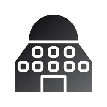 Building icon solid gradient black Illustrazione stock