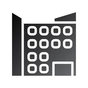 Building icon solid gradient black Illustrazione stock