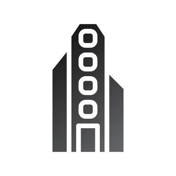 Building icon solid gradient black Stock Illustration
