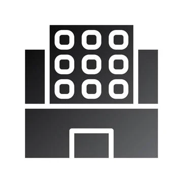 Building icon solid gradient black Stock Illustration