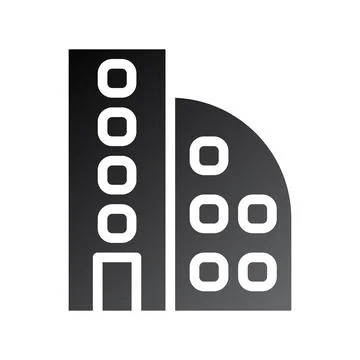 Building icon solid gradient black Ilustración de archivo