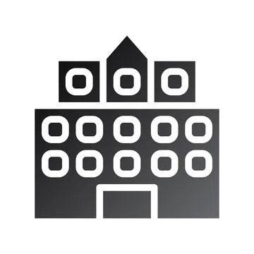 Building icon solid gradient black Ilustración de archivo
