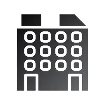 Building icon solid gradient black Ilustración de archivo