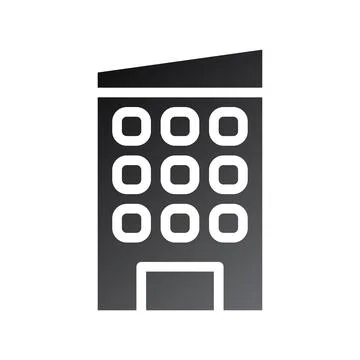 Building icon solid gradient black Ilustración de archivo