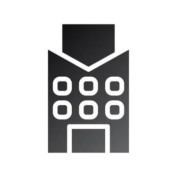 Building icon solid gradient black Illustrazione stock