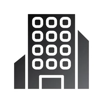 Building icon solid gradient black Ilustración de archivo