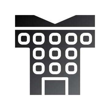 Building icon solid gradient black イラスト素材