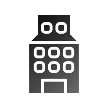 Building icon solid gradient black Stock Illustration