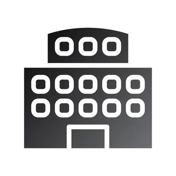 Building icon solid gradient black Stock Illustration