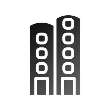 Building icon solid gradient black Illustrazione stock