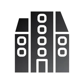 Building icon solid gradient black イラスト素材