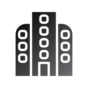 Building icon solid gradient black Ilustración de archivo