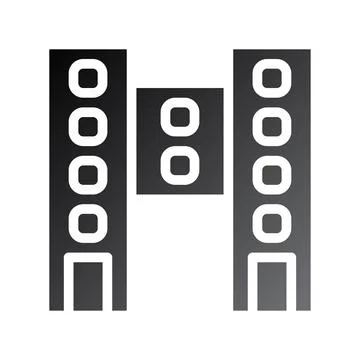 Building icon solid gradient black Illustrazione stock
