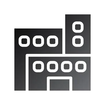 Building icon solid gradient black Ilustración de archivo