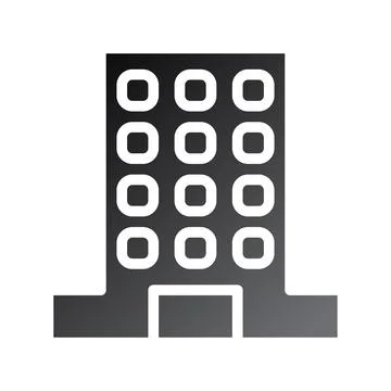 Building icon solid gradient black Stockillustratie