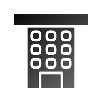 Building icon solid gradient black Illustrazione stock