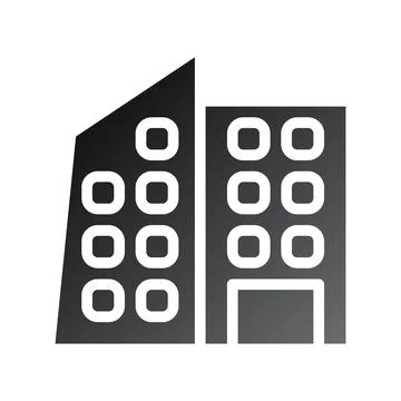 Building icon solid gradient black Ilustración de archivo