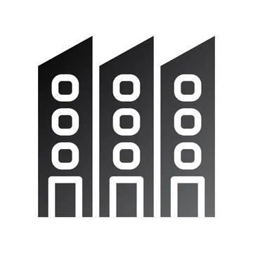 Building icon solid gradient black Ilustración de archivo