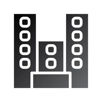 Building icon solid gradient black イラスト素材