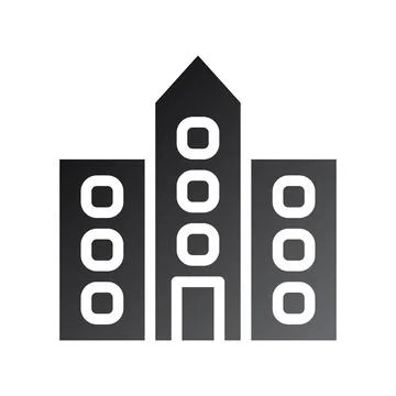 Building icon solid gradient black Ilustración de archivo