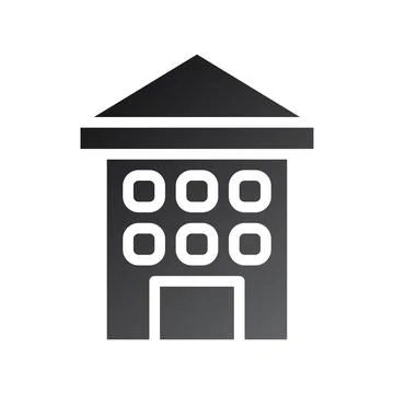 Building icon solid gradient black Stock Illustration