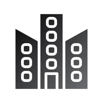 Building icon solid gradient black Ilustración de archivo
