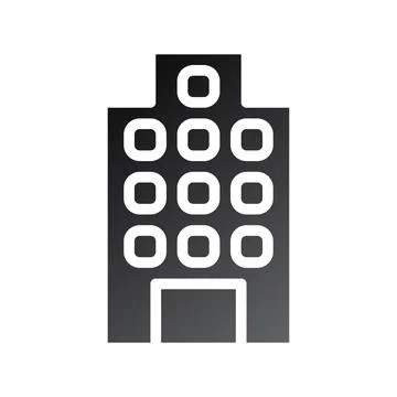 Building icon solid gradient black Stock Illustration