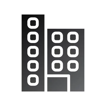 Building icon solid gradient black Ilustración de archivo